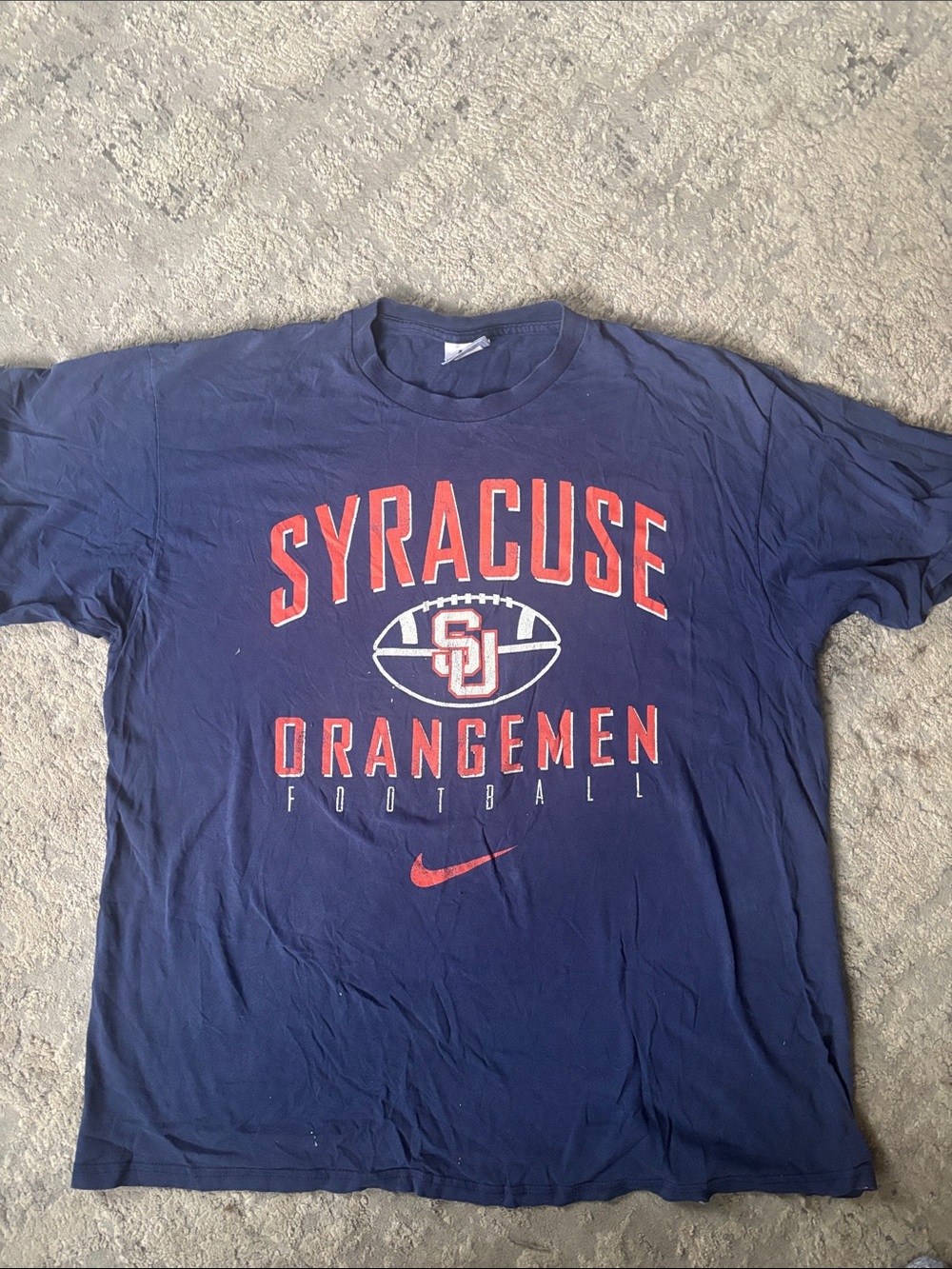 VINTAGE 90s Nike Navy Syracuse Orangemen Graphic Short Sleeve Tee